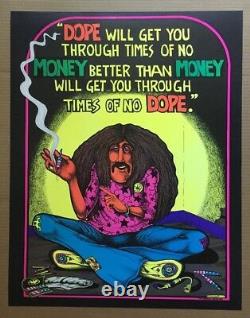 Dope Will Get You Through Times Money Smoke Weed 1971 Vintage Black light Poster