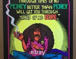 Dope Will Get You Through Times Money Smoke Weed 1971 Vintage Black light Poster