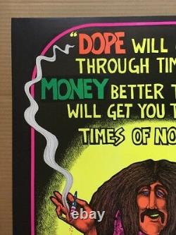 Dope Will Get You Through Times Money Smoke Weed 1971 Vintage Black light Poster