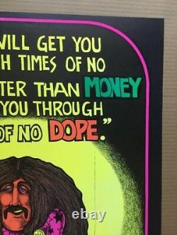 Dope Will Get You Through Times Money Smoke Weed 1971 Vintage Black light Poster