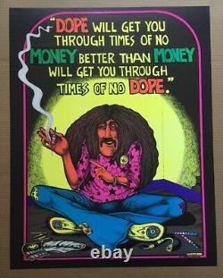 Dope Will Get You Through Times Money Smoke Weed 1971 Vintage Black light Poster