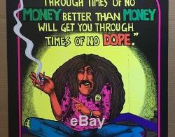 Dope Will Get You Through Times Money Smoke Weed 1971 Vintage Blacklight Poster