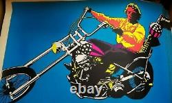 EASY RIDER 1970 VINTAGE MOTORCYCLE BLACKLIGHT POSTER Peter Fonda 29x43