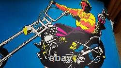 EASY RIDER 1970 VINTAGE MOTORCYCLE BLACKLIGHT POSTER Peter Fonda 29x43