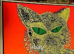 ELECTRIC CAT 1970s VINTAGE BLACKLIGHT POSTER COCORICO GRAPHICS By Joe Roberts Jr