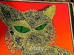 ELECTRIC CAT 1970s VINTAGE BLACKLIGHT POSTER COCORICO GRAPHICS By Joe Roberts Jr
