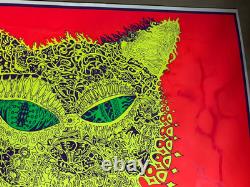 ELECTRIC CAT VINTAGE 1970s BLACKLIGHT POSTER COCORICO GRAPHICS By Joe Roberts Jr