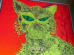 ELECTRIC CAT VINTAGE 1970s BLACKLIGHT POSTER COCORICO GRAPHICS By Joe Roberts Jr