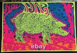 ELECTRIC PIG 1970s VINTAGE BLACKLIGHT POSTER COCORICO GRAPHICS By Joe Roberts Jr