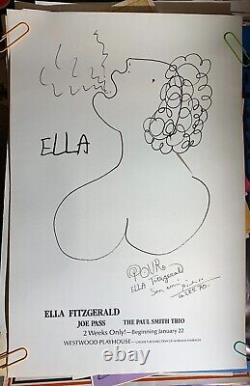 ELLA FITZGERALD VINTAGE 2-28-1970 CONCERT LITHOGRAPH POSTER By PABLO PICASSCO