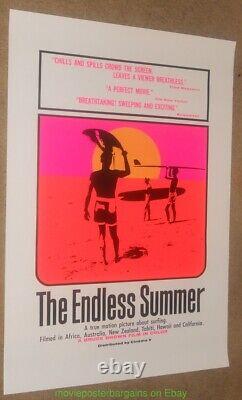 ENDLESS SUMMER MOVIE POSTER 27x40 Repro SURFING! BLACK LIGHT Silk Screened