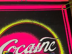 ENJOY SEXY COCAINE VINTAGE 1973 HEADSHOP BLACKLIGHT POSTER By PETAGNO -NICE