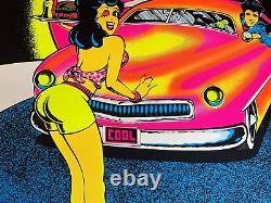 ENJOY SEXY COCAINE VINTAGE 1973 HEADSHOP BLACKLIGHT POSTER By PETAGNO -NICE