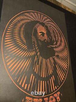 ENJOY Vtg Deadstock ZIG-ZAG MAN MARIJUANA 70s Vtg BLACKLIGHT NOS POSTER Trippy