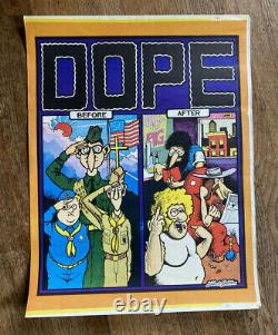 Early Vintage FABULOUS FURRY FREAK BROTHERS Dope BLACK LIGHT Poster ORIGINAL