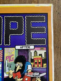 Early Vintage FABULOUS FURRY FREAK BROTHERS Dope BLACK LIGHT Poster ORIGINAL