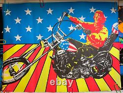 Easy Rider Motorcycle 1971 Vintage Blacklight Poster -nice