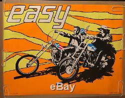 Easy Rider Original Vintage Blacklight Poster Fonda Hopper Easy Cycle 60s Movíe