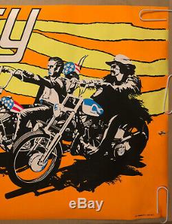 Easy Rider Original Vintage Blacklight Poster Fonda Hopper Easy Cycle 60s Movíe