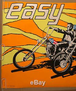 Easy Rider Original Vintage Blacklight Poster Fonda Hopper Easy Cycle 60s Movíe