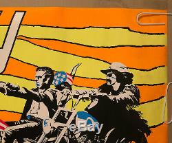 Easy Rider Original Vintage Blacklight Poster Fonda Hopper Easy Cycle 60s Movíe