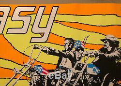 Easy Rider Original Vintage Blacklight Poster Fonda Hopper Easy Cycle 60s Movíe