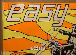 Easy Rider Original Vintage Blacklight Poster Fonda Hopper Easy Cycle 60s Movíe