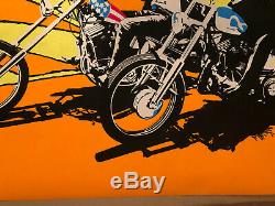 Easy Rider Original Vintage Blacklight Poster Fonda Hopper Easy Cycle 60s Movíe