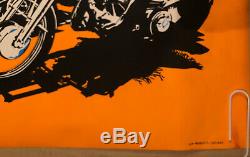 Easy Rider Original Vintage Blacklight Poster Fonda Hopper Easy Cycle 60s Movíe