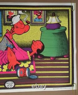 Easy Rider Vintage Black Light Poster Popeye Sex Olive Oil Petagno Saladin 1970