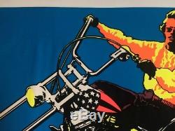 Easy Rider Vintage Blacklight Poster Peter Fonda Motorcycle Chopper Pin-up 1972