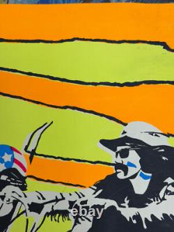 Easy rider blacklight poster peter fonda Dennis hopper movie 1969 Motorcycle