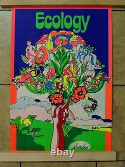 Ecology Psychedelic 1969 Rare Vintage Black Light Poster Print