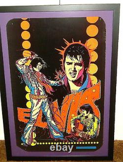 Elvis Presley Original Black Light Poster Framed 1975
