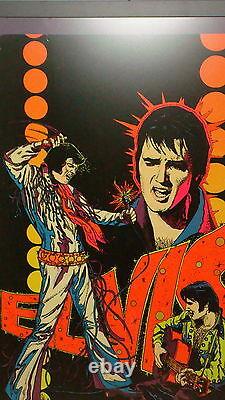 Elvis Presley Original Black Light Poster Framed 1975
