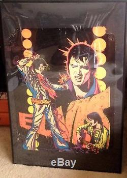 Elvis Presley Vintage Black Light Poster 1975 Dynamic Velvet