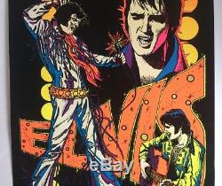 Elvis Presley Vintage Blacklight Poster Original Pin- Up 1970's Velvet Retro 70s