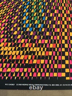 Energy poster black light vintage original Nancy Parker psychedelic circle rain