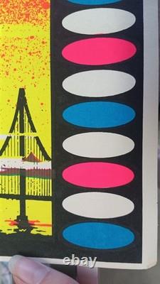 Exodus Vintage Blacklight Poster, 1971 Hot Air Balloons, Psychedelic,'70s