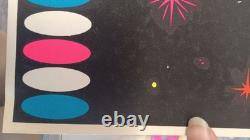 Exodus Vintage Blacklight Poster, 1971 Hot Air Balloons, Psychedelic,'70s