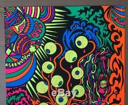 Eyeballs Vintage Blacklight Poster Psychedelic Eyes Pin-up 1970's Eye Trippy 70s