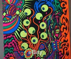 Eyeballs Vintage Blacklight Poster Psychedelic Eyes Pin-up 1970's Eye Trippy 70s