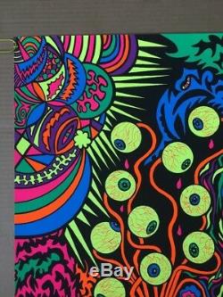 Eyeballs Vintage Blacklight Poster Psychedelic Eyes Pin-up 1970's Eye Trippy 70s