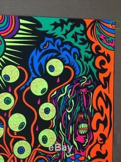 Eyeballs Vintage Blacklight Poster Psychedelic Eyes Pin-up 1970's Eye Trippy 70s