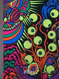 Eyeballs Vintage Blacklight Poster Psychedelic Eyes Pin-up 1970's Eye Trippy 70s