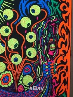 Eyeballs Vintage Blacklight Poster Psychedelic Eyes Pin-up 1970's Eye Trippy 70s