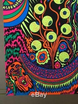Eyeballs Vintage Blacklight Poster Psychedelic Eyes Pin-up 1970's Eye Trippy 70s