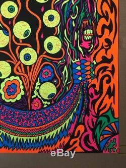 Eyeballs Vintage Blacklight Poster Psychedelic Eyes Pin-up 1970's Eye Trippy 70s