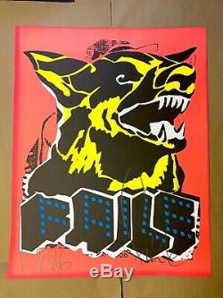 FAILE DOG Black Light Signed & Stamped Art Print 1st Ed New York Invasion Poster