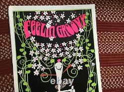 FEELIN' GROOVY 1970's VINTAGE BLACKLIGHT NOS POSTER PEANUTS SNOOPY -NICE